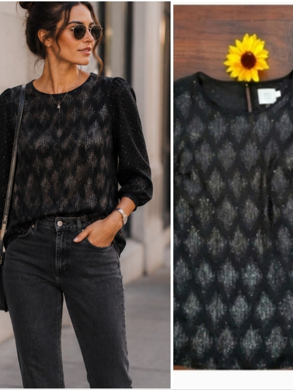 HD in Paris By Anthropologie Black Top